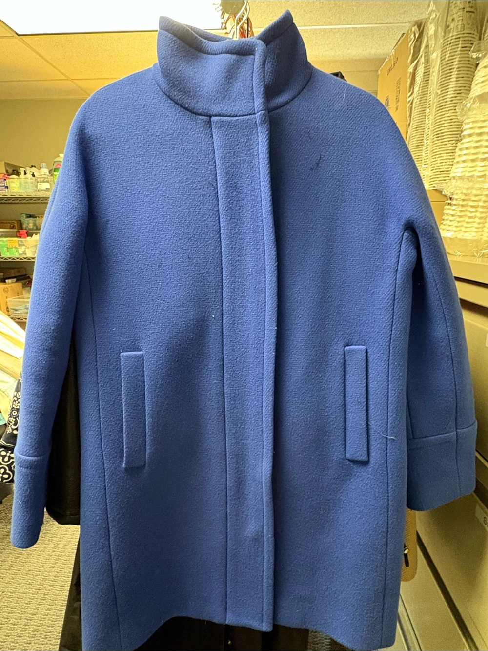 J. Crew Cobalt Blue Stand-Collar Pea Coat